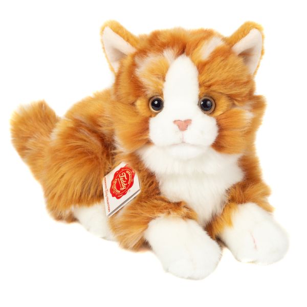 Katze liegend rot getigert 20 cm Teddy Hermann