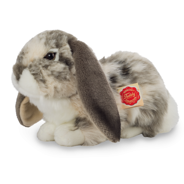 Hase sitzend grau weiss gescheckt 30 cm Teddy Hermann