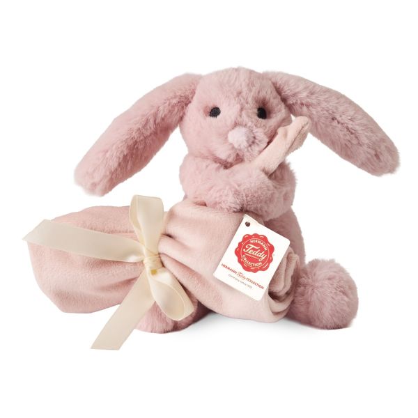 Teddy Hermann Hase rosa mit Schnuffeltuch 15 cm