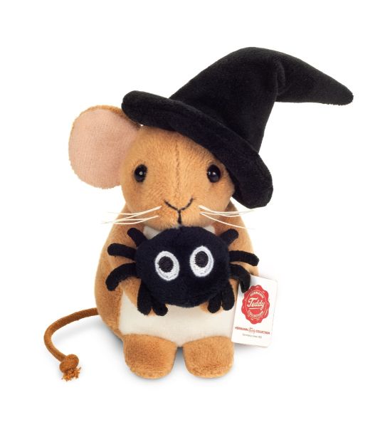 Halloweenmaus mit Spinne 11 cm