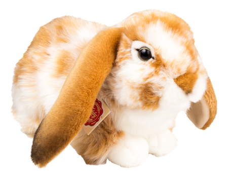 Hase liegend hellbraun-weiss gescheckt 30 cm Teddy Hermann