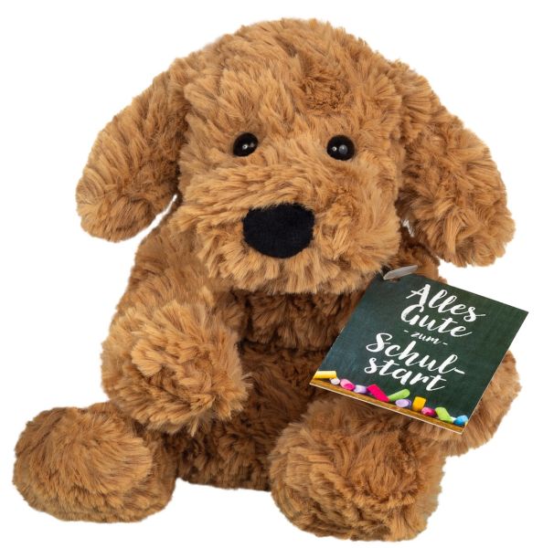 Schlenkerhund „Schulanfang“ caramel 20 cm von Teddy Hermann