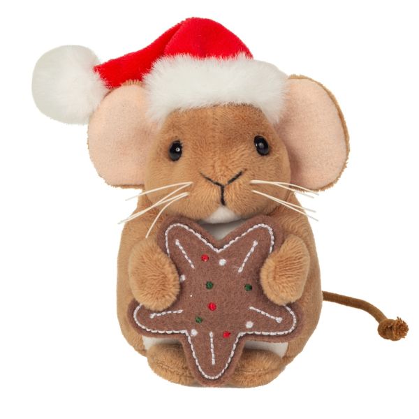Weihnachtsmaus mit Keks 11 cm von Teddy Hermann