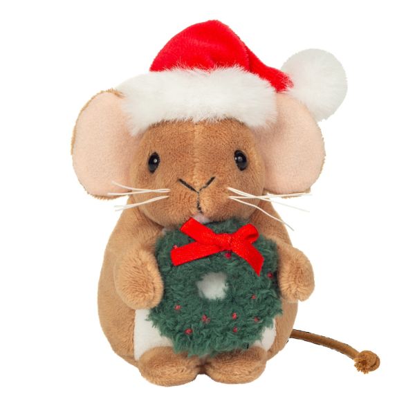 Weihnachtsmaus mit Kranz 11 cm von Teddy Hermann